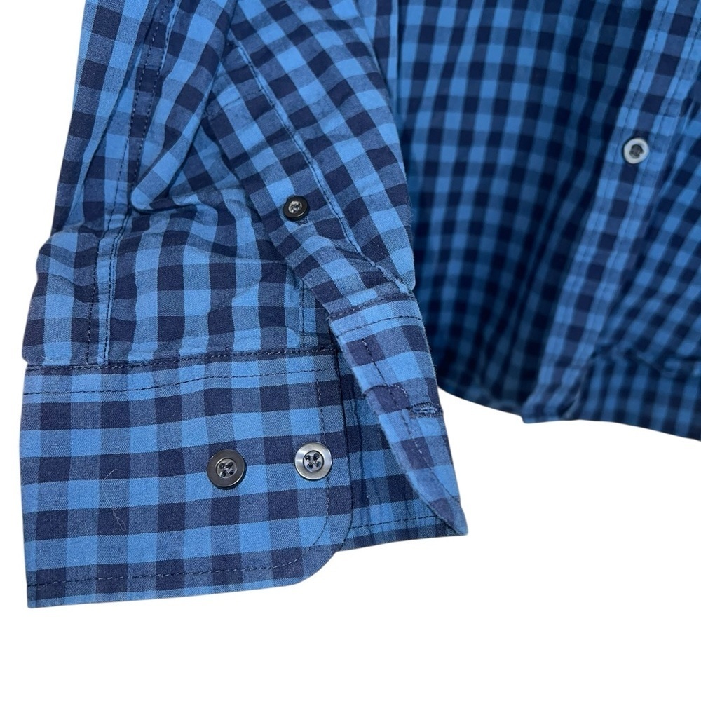 Casual Blue Checkered Button Down Shirt - Picture 2 of 5